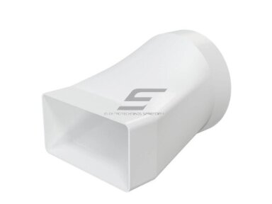 Perėjimas | adapteris ortakiams | vėdinimo sistemoms | apvalių ir kvadratinių ortakių sujungimas | D100 | 110x55mm | baltas | plastikinis | 511JO10PA Perėjimas | adapteris ortakiams | vėdinimo sistemoms | apvalių ir kvadratinių ortakių sujungimas | D100 | 110x55mm | baltas | plastikinis | 511JO10PA