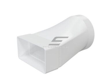 Perėjimas | adapteris ortakiams | vėdinimo sistemoms | apvalių ir kvadratinių ortakių sujungimas | D100 | 120x60mm | baltas | plastikinis | 612JO10PA Perėjimas | adapteris ortakiams | vėdinimo sistemoms | apvalių ir kvadratinių ortakių sujungimas | D100 | 120x60mm | baltas | plastikinis | 612JO10PA