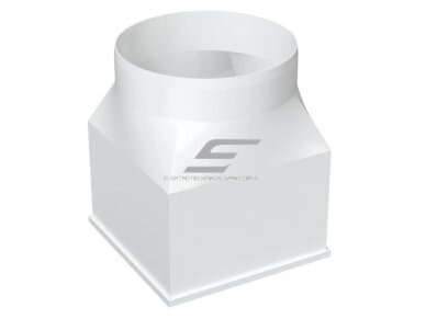 Perėjimas | adapteris ortakiams | vėdinimo sistemoms | D125 | 120x120mm | baltas | plastikinis | 1212AP12,5O