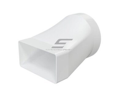 Perėjimas | adapteris ortakiams | vėdinimo sistemoms | apvalių ir kvadratinių ortakių sujungimas | D100 | 110x55mm | baltas | plastikinis | 511JO10PA Perėjimas | adapteris ortakiams | vėdinimo sistemoms | apvalių ir kvadratinių ortakių sujungimas | D100 | 110x55mm | baltas | plastikinis | 511JO10PA
