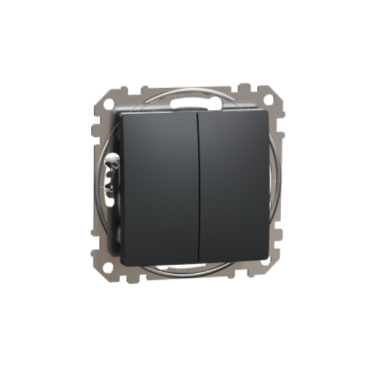 Two-way switch | 2-gang | 10 AX | 250 V | flush | IP20 | anthracite | Sedna Design | Schneider Electric | SDD114108