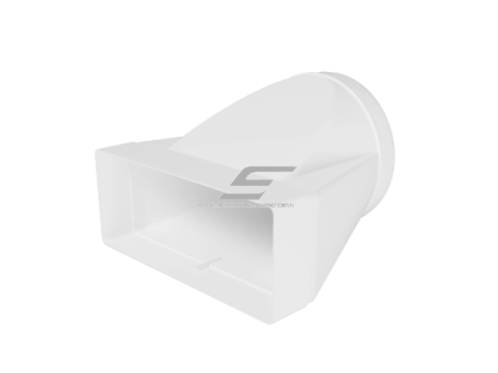 Perėjimas | adapteris ortakiams | vėdinimo sistemoms | apvalių ir kvadratinių ortakių sujungimas | D150 | 220x90mm | baltas | plastikinis Perėjimas | adapteris ortakiams | vėdinimo sistemoms | apvalių ir kvadratinių ortakių sujungimas | D150 | 220x90mm | baltas | plastikinis
