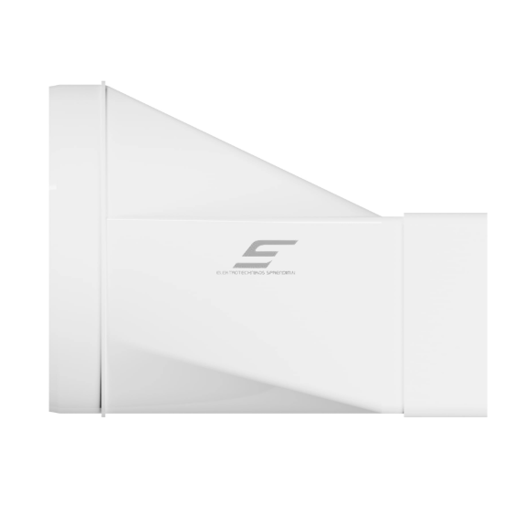 Pāreja | adapters gaisa vadiem | ventilācijas sistēmām | apaļo un kvadrātveida kanālu savienošanai | D150 | 220×90 mm | balts | plastmasas 2 Pāreja | adapters gaisa vadiem | ventilācijas sistēmām | apaļo un kvadrātveida kanālu savienošanai | D150 | 220×90 mm | balts | plastmasas 2