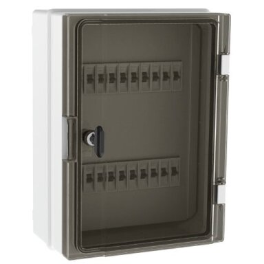 Kunststoffist pinnapealne hermetiseeritud elektrijaotuspaneel | kast | 18 moodulit | halogeenivaba | plommitav / plommimise võimalusega | 260x350x150mm | läbipaistvad uksed | IP65 | TEM Kunststoffist pinnapealne hermetiseeritud elektrijaotuspaneel | kast | 18 moodulit | halogeenivaba | plommitav / plommimise võimalusega | 260x350x150mm | läbipaistvad uksed | IP65 | TEM