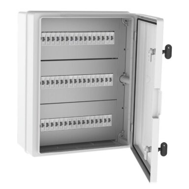 Plastic surface-mounted hermetic electrical distribution board | box | 48 modules | halogen-free | with sealing (tamper-proof) option | 400×500×200 mm | white door | IP65 | TEM Plastic surface-mounted hermetic electrical distribution board | box | 48 modules | halogen-free | with sealing (tamper-proof) option | 400×500×200 mm | white door | IP65 | TEM