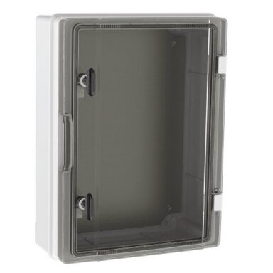 Plastic surface-mounted hermetic panel | box | halogen-free | 400x300x130mm | transparent doors | IP65 | TEM Plastic surface-mounted hermetic panel | box | halogen-free | 400x300x130mm | transparent doors | IP65 | TEM