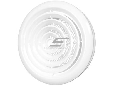Difuzorius D160 su flanšu ir fiksavimo žiedu | vėdinimo | ventiliacijos sistemoms | plastikinis | baltas | 16FF
