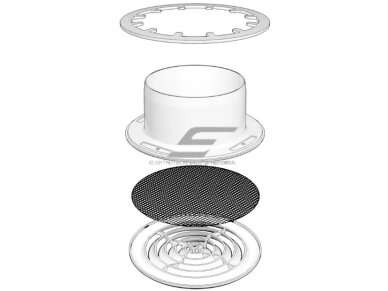 Difuzorius D160 su flanšu ir fiksavimo žiedu | vėdinimo | ventiliacijos sistemoms | plastikinis | baltas | 16FF 1 Difuzorius D160 su flanšu ir fiksavimo žiedu | vėdinimo | ventiliacijos sistemoms | plastikinis | baltas | 16FF 1