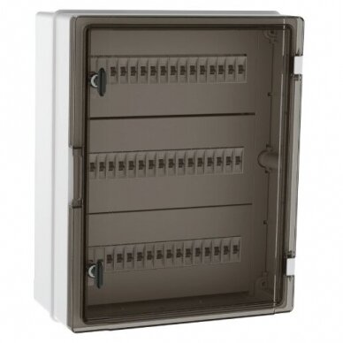 Plastic surface-mounted hermetic electrical distribution board | enclosure | 48 modules | halogen-free | with sealing (tamper-proof) option | 400×500×200 mm | transparent door | IP65 | TEM Plastic surface-mounted hermetic electrical distribution board | enclosure | 48 modules | halogen-free | with sealing (tamper-proof) option | 400×500×200 mm | transparent door | IP65 | TEM