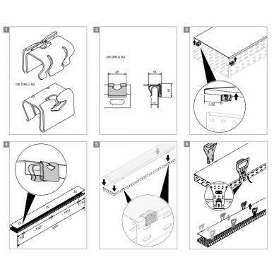 Cable tray cover clamp | suitable for indoor and outdoor systems/cable trays | 19x25x19mm | DK DRLU A2 1 Cable tray cover clamp | suitable for indoor and outdoor systems/cable trays | 19x25x19mm | DK DRLU A2 1