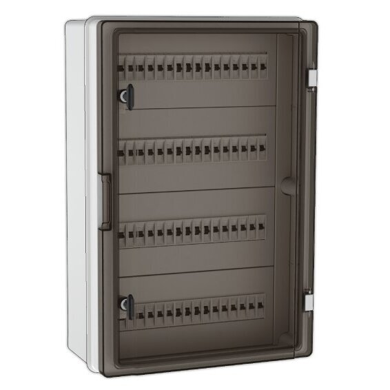 Plastic overhead hermetic electrical distribution panel | box | 64 modules | halogen-free | with sealing option |  400x600x200mm | transparent doors | IP65 | TEM