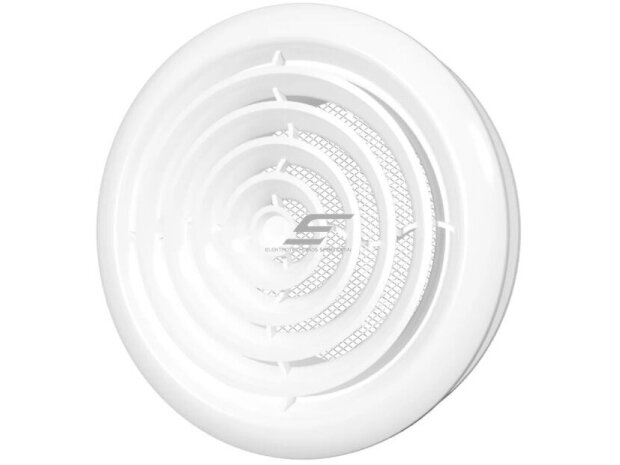 Difuzorius D200 su flanšu ir fiksavimo žiedu | vėdinimo | ventiliacijos sistemoms | plastikinis | baltas | 20FF