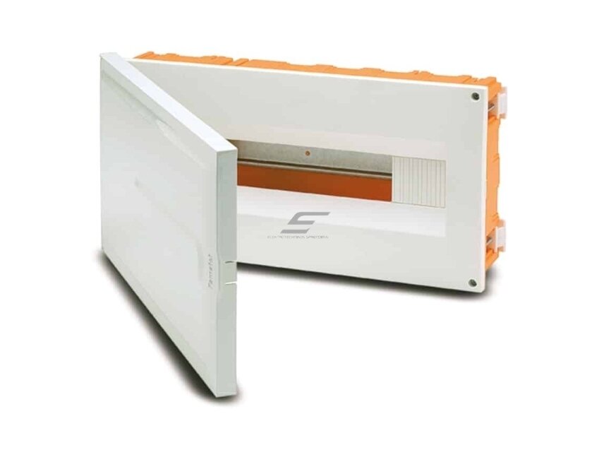 Elektros paskirstymo | modulinis skydelis | dėžė | skydas | 18 modulių | 400x200x80mm | potinkinis | plastikinis | IP40 | FAMATEL | 3318 F-TB