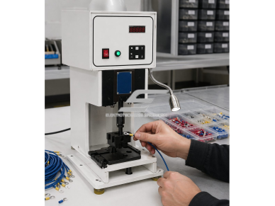 Pusiau automatinė laidų antgalių užspaudimo mašina | presas | 2.0T | 20KN | 0.1–6mm² | 2000–4000 vnt./h | 220V | 215x245x640mm 1