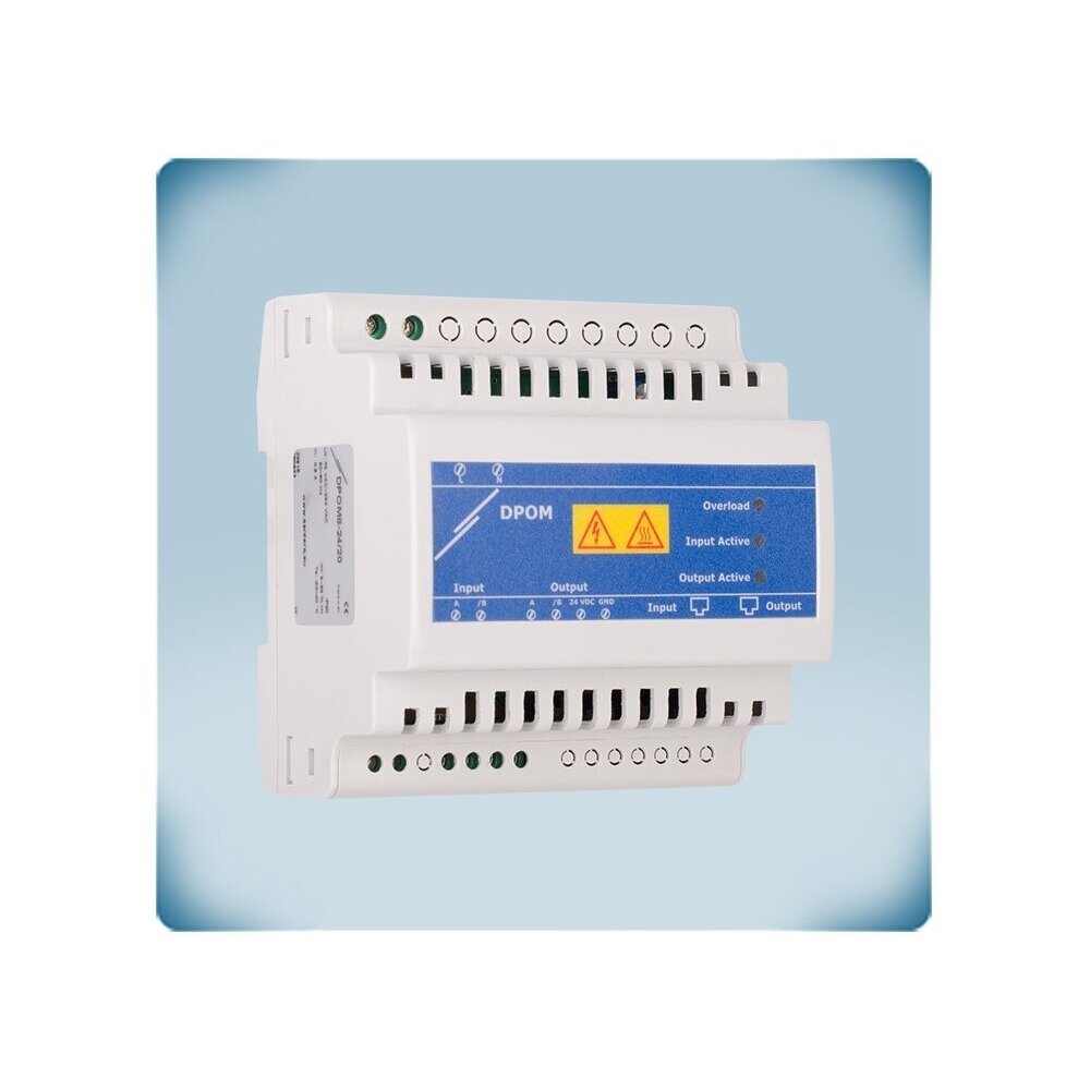 Power over Modbus power module with Modbus RTU repeater | 24VDC | 20W | 85-264VAC | RJ45 | DIN rail | IP20 | Sentera Controls | DPOM8-24-20 2 Power over Modbus power module with Modbus RTU repeater | 24VDC | 20W | 85-264VAC | RJ45 | DIN rail | IP20 | Sentera Controls | DPOM8-24-20 2