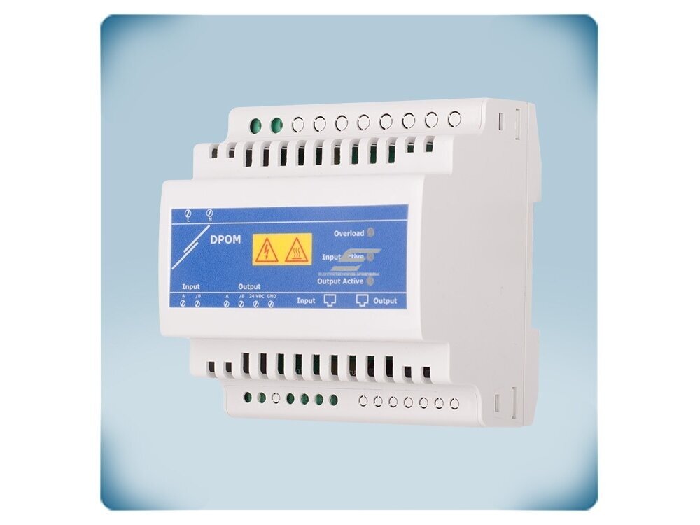 Power over Modbus maitinimo modulis su Modbus RTU kartotuvu | 24VDC | 20W | 85-264VAC | RJ45 | DIN bėgelis | IP20 | Sentera Controls | DPOM8-24-20