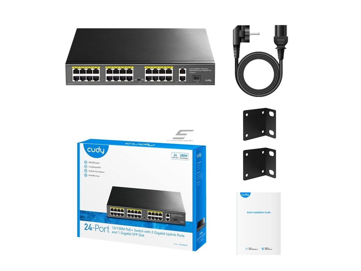 PoE komutatorius 24 portų | laidinio tinklo išplėtimas | Gigabit | 4xPoE + 2xUplink | nekonfiguruojamas | 300 W | metalinis korpusas 3 PoE komutatorius 24 portų | laidinio tinklo išplėtimas | Gigabit | 4xPoE + 2xUplink | nekonfiguruojamas | 300 W | metalinis korpusas 3