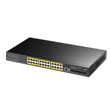 24 portu PoE komutators | vadu tīkla paplašināšana | 24×PoE + 4×SFP+ | pārvaldāms | 400 W | metāla korpuss 24 portu PoE komutators | vadu tīkla paplašināšana | 24×PoE + 4×SFP+ | pārvaldāms | 400 W | metāla korpuss
