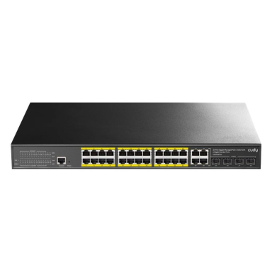 24 portu PoE komutators | 24x PoE + 4x Combo Uplink | vadu tīkla paplašināšana | pārvaldāms | 400 W | metāla korpuss 24 portu PoE komutators | 24x PoE + 4x Combo Uplink | vadu tīkla paplašināšana | pārvaldāms | 400 W | metāla korpuss