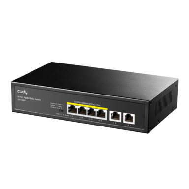 PoE komutators, 6 porti | vadu tīkla paplašināšana | Gigabit | 4xPoE + 2xUplink | nevadāms | 120 W | metāla korpuss PoE komutators, 6 porti | vadu tīkla paplašināšana | Gigabit | 4xPoE + 2xUplink | nevadāms | 120 W | metāla korpuss