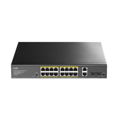 PoE komutators 16 porti | vadu tīkla paplašināšana | 16x PoE Gigabit komutators ar SFP | nepārvaldāms | 200 W | metāla korpuss PoE komutators 16 porti | vadu tīkla paplašināšana | 16x PoE Gigabit komutators ar SFP | nepārvaldāms | 200 W | metāla korpuss