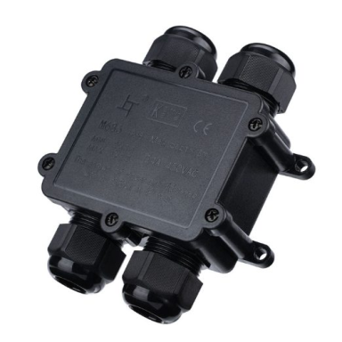 Pazemes kabeļu savienojuma kārba | ar spailēm | 4xM25 | 4-8mm / 8-12mm / 10-14mm | 115x107x36mm | hermētiska | IP68 Pazemes kabeļu savienojuma kārba | ar spailēm | 4xM25 | 4-8mm / 8-12mm / 10-14mm | 115x107x36mm | hermētiska | IP68