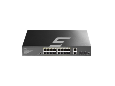 PoE komutatorius 16 portų | laidinio tinklo išplėtimas | 16xPoE Gigabit komutatorius su SFP | nekonfiguruojamas | 200 W | metalinis korpusas