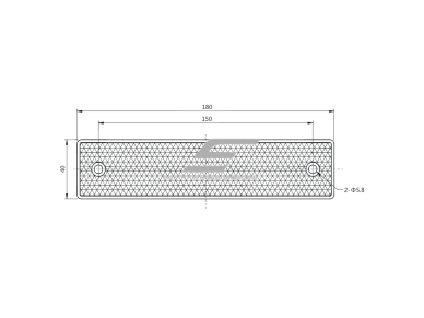 Poliarizuoto atspindžio atšvaitas | reflektorius fotoelektriniams jutikliams | skaidrių objektų aptikimui | kvadratinis | 180x40mm 1