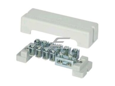 Potencialų išlyginimo šyna | 1x(4x30)/10x35mm2 | DIN montavimas | žaibosauga | SWP-G1 Potencialų išlyginimo šyna | 1x(4x30)/10x35mm2 | DIN montavimas | žaibosauga | SWP-G1