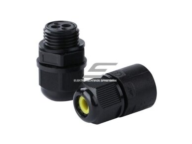 Požeminio sujungimo jungtis kabeliams | 2xM18 | 4-8mm | 2P | 62x22mm | hermetinė | IP68 Požeminio sujungimo jungtis kabeliams | 2xM18 | 4-8mm | 2P | 62x22mm | hermetinė | IP68