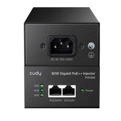 PoE adapteris (inžektors) | 90 W | GbE | 802.3af/at/bt atbalsts | datu un barošanas pārraide pa vienu kabeli | metāla korpuss 1 PoE adapteris (inžektors) | 90 W | GbE | 802.3af/at/bt atbalsts | datu un barošanas pārraide pa vienu kabeli | metāla korpuss 1