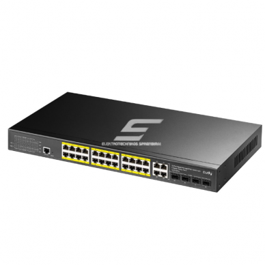 PoE-коммутатор на 24 порта | 24x PoE + 4x Combo Uplink | расширение проводной сети | управляемый | 300 Вт | металлический корпус 1