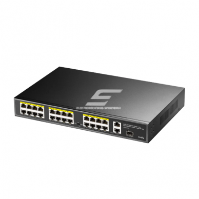 PoE kommutaator 24 porti | juhtmega võrgu laiendamine | Gigabit | 4× PoE + 2× Uplink | hallatavuseta | 300 W | metallkorpus 1 PoE kommutaator 24 porti | juhtmega võrgu laiendamine | Gigabit | 4× PoE + 2× Uplink | hallatavuseta | 300 W | metallkorpus 1