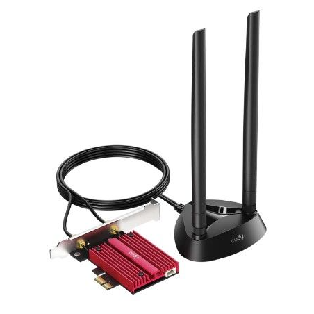 Bluetoothi ja Wi-Fi PCI-E juhtmevaba adapter | Wi-Fi 6E | Bluetooth 5.3 | kuni 2402 Mb/s | 2×2 MU-MIMO | eemaldatavad antennid Bluetoothi ja Wi-Fi PCI-E juhtmevaba adapter | Wi-Fi 6E | Bluetooth 5.3 | kuni 2402 Mb/s | 2×2 MU-MIMO | eemaldatavad antennid