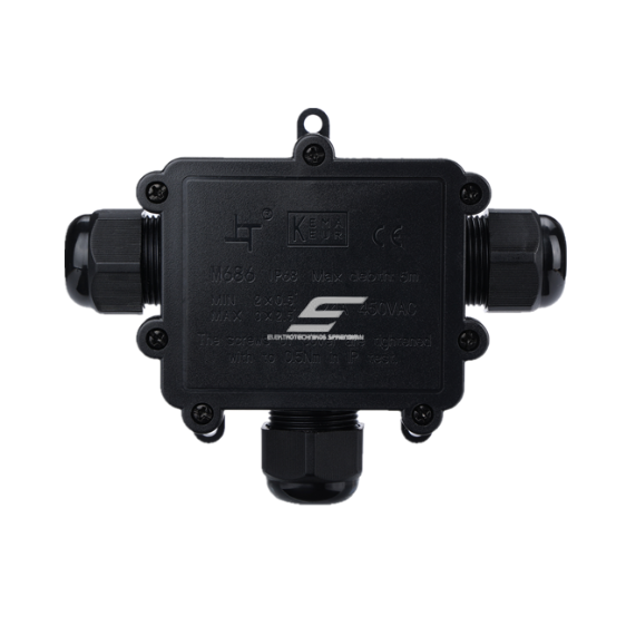 Underground cable junction box | with terminals | 3xM25 | 4-8mm / 8-12mm / 10-14mm | 127x103x36mm | waterproof | IP68 Underground cable junction box | with terminals | 3xM25 | 4-8mm / 8-12mm / 10-14mm | 127x103x36mm | waterproof | IP68