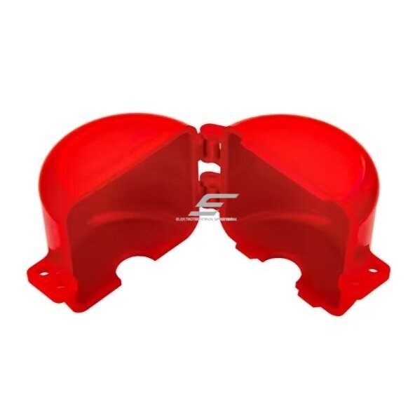Safety lock for gas cylinder high-pressure valve 76mm | 115x97mm | red | plastic Safety lock for gas cylinder high-pressure valve 76mm | 115x97mm | red | plastic