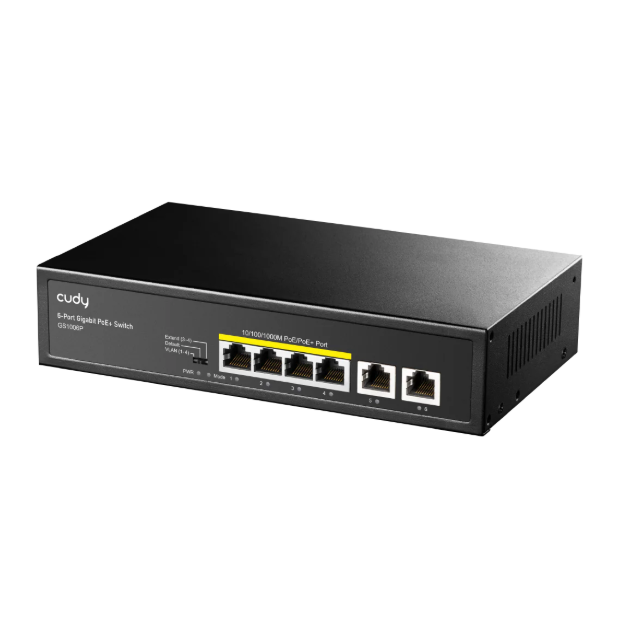 PoE коммутатор, 6 портов | расширение проводной сети | Gigabit | 4xPoE + 2xUplink | неуправляемый | 120 Вт | металлический корпус 1 PoE коммутатор, 6 портов | расширение проводной сети | Gigabit | 4xPoE + 2xUplink | неуправляемый | 120 Вт | металлический корпус 1