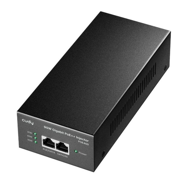 PoE adapteris (inžektors) | 90 W | GbE | 802.3af/at/bt atbalsts | datu un barošanas pārraide pa vienu kabeli | metāla korpuss PoE adapteris (inžektors) | 90 W | GbE | 802.3af/at/bt atbalsts | datu un barošanas pārraide pa vienu kabeli | metāla korpuss