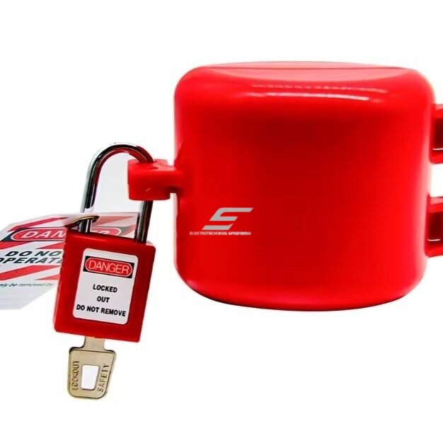 Safety lock for gas cylinder high-pressure valve 76mm | 115x97mm | red | plastic 4 Safety lock for gas cylinder high-pressure valve 76mm | 115x97mm | red | plastic 4