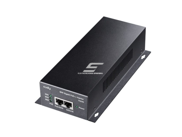 PoE adapteris (injectorius) | 90 W | GbE | 802.3af/at/bt palaikymas | duomenų + maitinimo perdavimas vienu kabeliu | metalinis korpusas