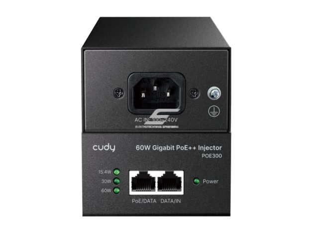 PoE adapteris (injectorius) | 60 W | GbE | 802.3af/at/bt palaikymas | duomenų + maitinimo perdavimas vienu kabeliu | metalinis korpusas 1 PoE adapteris (injectorius) | 60 W | GbE | 802.3af/at/bt palaikymas | duomenų + maitinimo perdavimas vienu kabeliu | metalinis korpusas 1