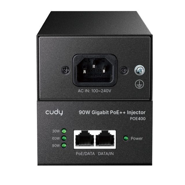 PoE adapteris (inžektors) | 90 W | GbE | 802.3af/at/bt atbalsts | datu un barošanas pārraide pa vienu kabeli | metāla korpuss 1 PoE adapteris (inžektors) | 90 W | GbE | 802.3af/at/bt atbalsts | datu un barošanas pārraide pa vienu kabeli | metāla korpuss 1