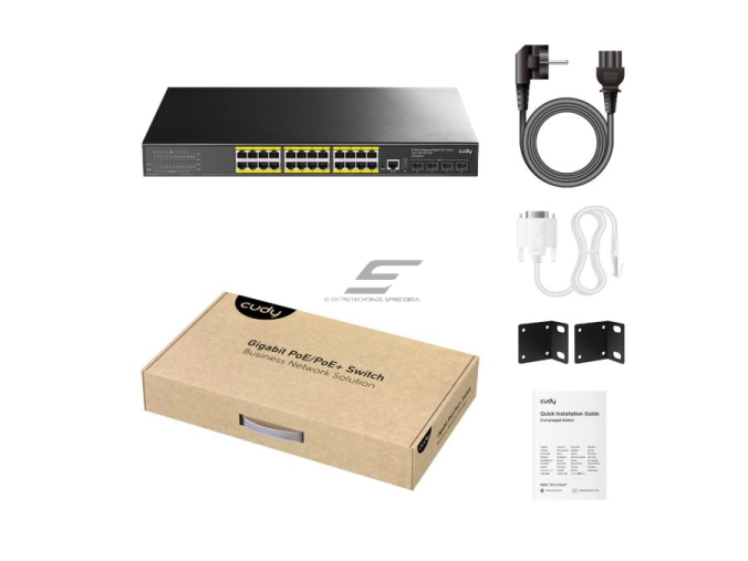 PoE komutatorius 24 portų | laidinio tinklo išplėtimas | 24xPoE + 4xSFP+ | konfiguruojamas | 400 W | metalinis korpusas 2 PoE komutatorius 24 portų | laidinio tinklo išplėtimas | 24xPoE + 4xSFP+ | konfiguruojamas | 400 W | metalinis korpusas 2