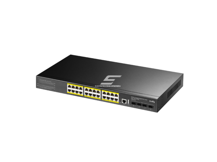 PoE komutatorius 24 portų | laidinio tinklo išplėtimas | 24xPoE + 4xSFP+ | konfiguruojamas | 400 W | metalinis korpusas 1 PoE komutatorius 24 portų | laidinio tinklo išplėtimas | 24xPoE + 4xSFP+ | konfiguruojamas | 400 W | metalinis korpusas 1