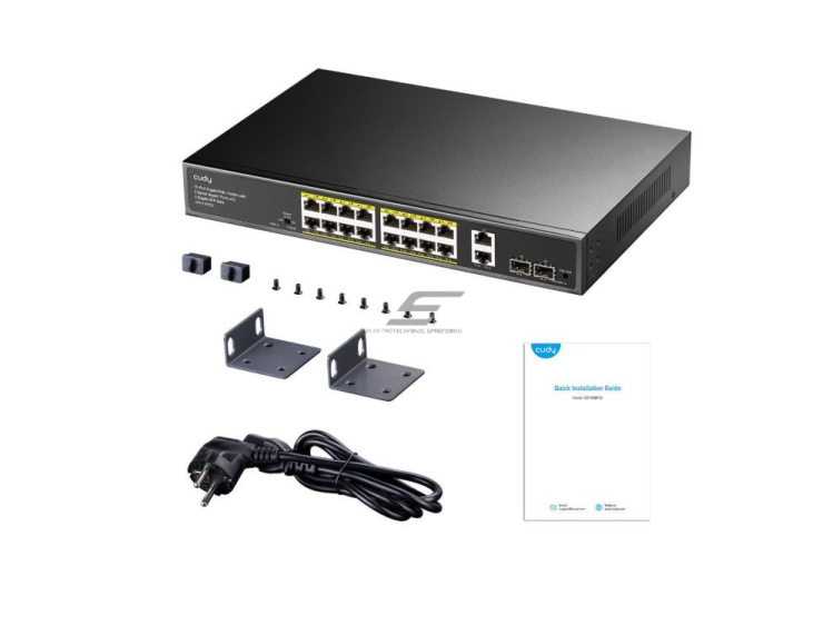 PoE komutatorius 16 portų | laidinio tinklo išplėtimas | 16xPoE Gigabit komutatorius su SFP | nekonfiguruojamas | 200 W | metalinis korpusas 2 PoE komutatorius 16 portų | laidinio tinklo išplėtimas | 16xPoE Gigabit komutatorius su SFP | nekonfiguruojamas | 200 W | metalinis korpusas 2