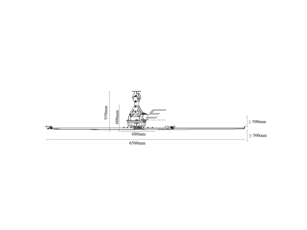 HVLS pramoninis lubinis ventiliatorius PULSAR II | Ø6,5 m | 347 000 m³/h | 1,29 kW | 400 V | 83 aps./min | IP65 | F36652 4 HVLS pramoninis lubinis ventiliatorius PULSAR II | Ø6,5 m | 347 000 m³/h | 1,29 kW | 400 V | 83 aps./min | IP65 | F36652 4