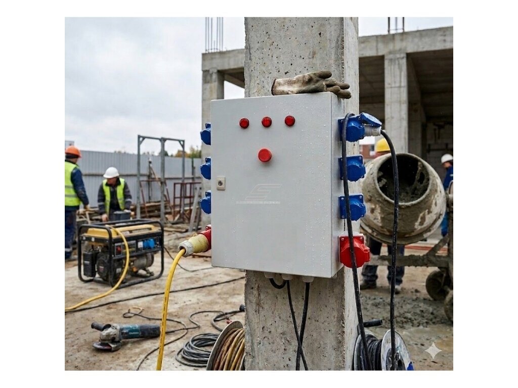 Pramoninis elektros lizdų skydas | 6x230V + 2x380V | 700x400x800mm | hermetinis | IP67 | metalinis | lauko ir vidaus naudojimui 4 Pramoninis elektros lizdų skydas | 6x230V + 2x380V | 700x400x800mm | hermetinis | IP67 | metalinis | lauko ir vidaus naudojimui 4