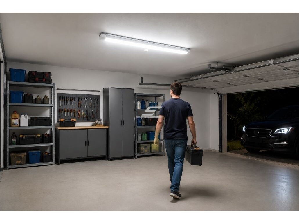 Pramoninis hermetinis LED šviestuvas | garažų tipo | su judesio davikliu | 36W | 165-240V | 4000-4500K | 100lm/W | 1230x83x48mm | virštinkinis | IP65 | TRIPROOF-003 | 4772124003712 1