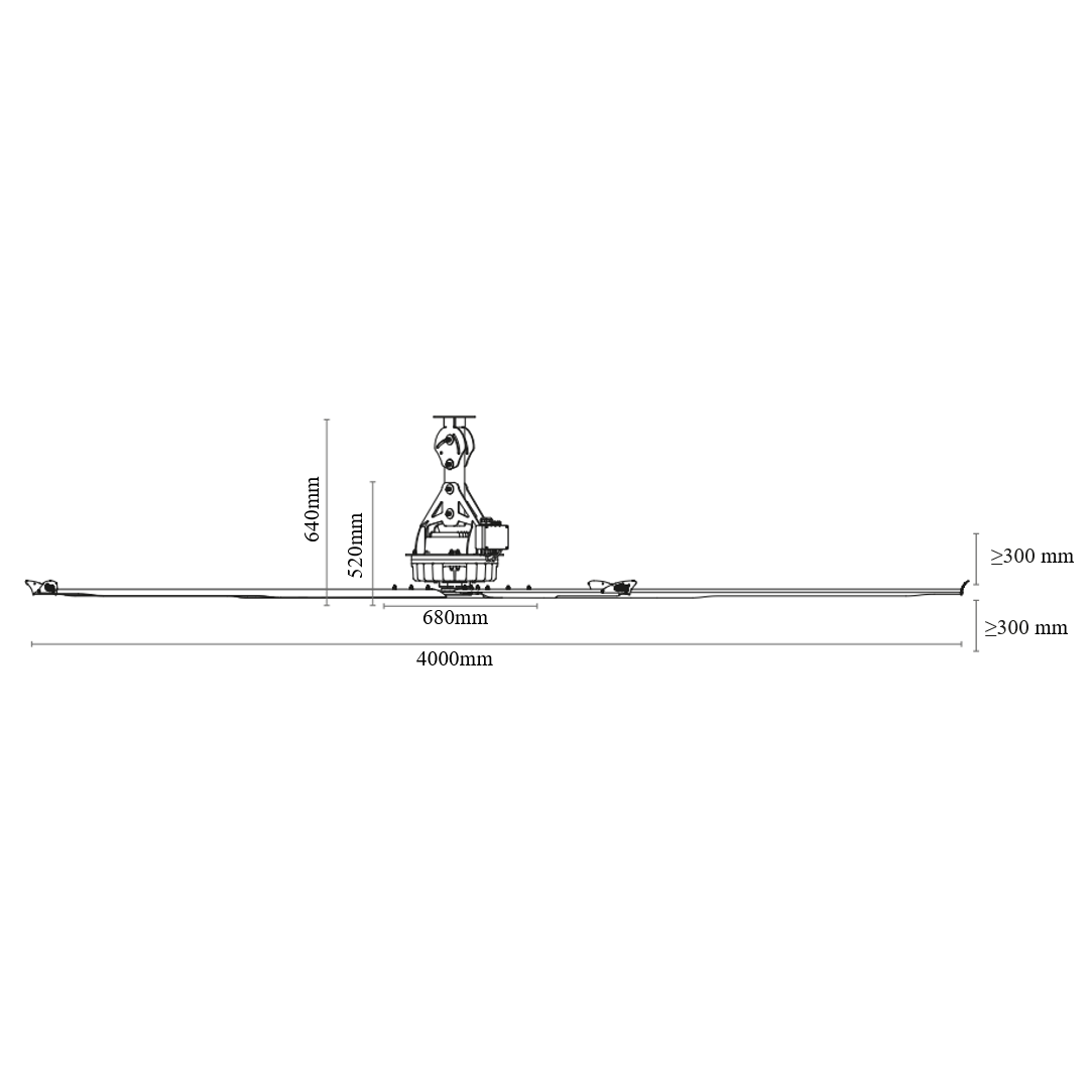 Przemysłowy wentylator sufitowy HVLS SYNCRO II Reverse | Ø4 m | 120 000 m³/h | 1,00 kW | 400 V | 80 obr./min | IP65 | F66405 4 Przemysłowy wentylator sufitowy HVLS SYNCRO II Reverse | Ø4 m | 120 000 m³/h | 1,00 kW | 400 V | 80 obr./min | IP65 | F66405 4