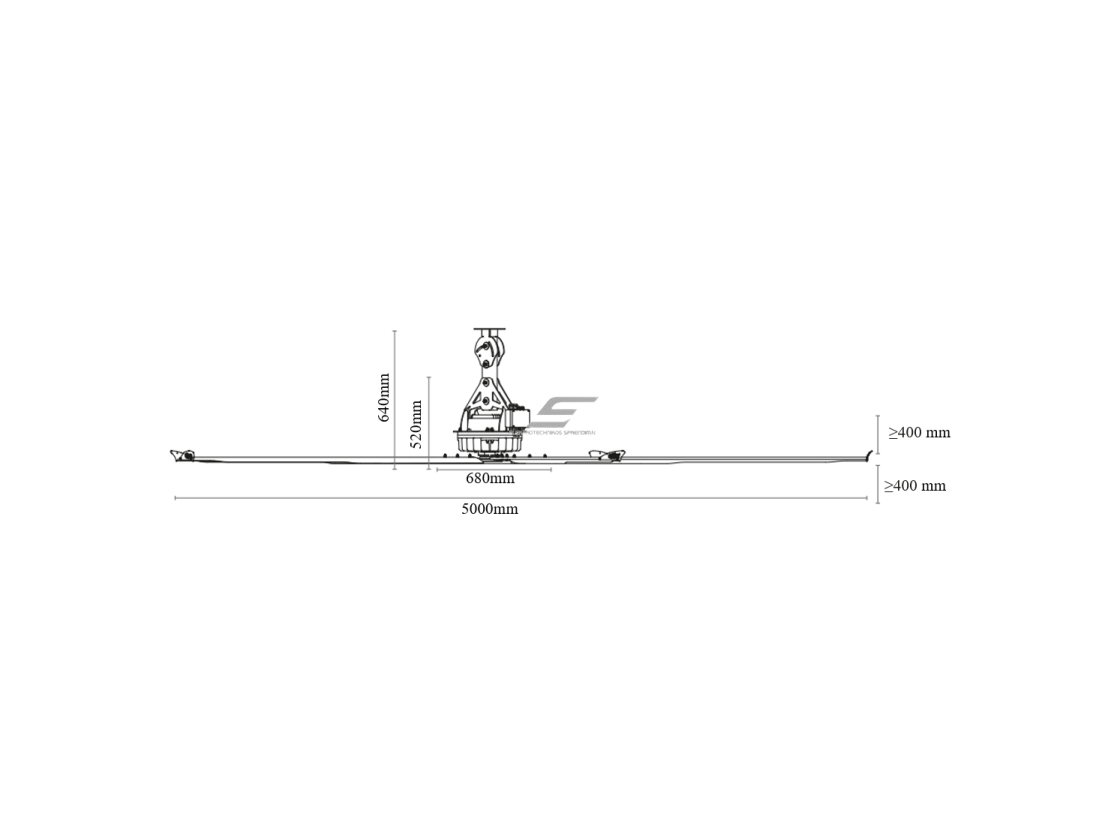HVLS pramoninis lubinis ventiliatorius SYNCRO II Reverse | Ø5 m | 180 000 m³/h | 1,25 kW | 400 V | 69 aps./min | IP65 | F66505 4
